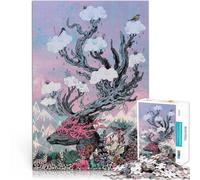 Puzzle da 1000 pezzi per adolescenti Tramonto sulla strada di Soul Deer Gara di velocità delle mani Adatto per la decorazione del desktop 38x26cm