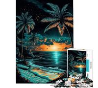 Puzzle da 1000 pezzi per adolescenti tramonto tropicale spiaggia da grattare e ricomporre gioco rompicapo per adulti schema di assemblaggio che aiuta ad allenare la mente (dimensioni 50x75cm)