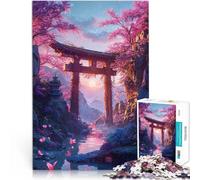 Puzzle da 1000 pezzi per adolescenti Tranquillo orizzonte di Torii Gara di velocità delle mani con poster abbinato e foglio di quiz 75x50cm