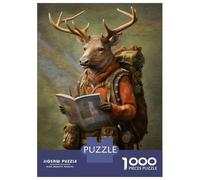 Puzzle Da 1000 Pezzi Per Adolescenti Travel Guide Deer Puzzle Giochi Rilassanti Regali Per Donne Regali Di Natale E Compleanno 52x38cm/1000pcs