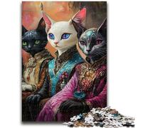 Puzzle da 1000 pezzi per adolescenti, tre gatti linci, divertimento in famiglia, attività divertenti a casa, regalo di compleanno, regali di viaggio, per ragazzi dai 14 anni in su, 50x75cm