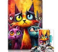 Puzzle da 1000 pezzi per adolescenti Tre gatti Puzzle da 1000 pezzi per adulti, antistress Sfida difficile Migliora l'amore tra coppie 26x38cm