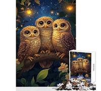 Puzzle da 1000 pezzi per adolescenti,tre gufi nella notte,giocattolo educativo,regali di Babbo Natale segreto,gioco educativo,collezione di artisti,belle arti,dimensioni 50x75cm