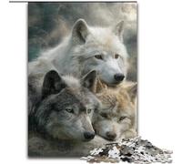 Puzzle da 1000 pezzi per adolescenti "Tre lupi", gioco per famiglie, antistress, sfida difficile, rafforza l'amore tra coppie (dimensioni 50x75cm)