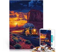 Puzzle da 1000 pezzi per adolescenti Treno attraverso la Monument Valley apprendimento educativo Lista dei desideri con Babbo Natale 50x70cm