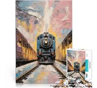 Puzzle da 1000 pezzi per adolescenti Treno delle vacanze Difficile da completare ma divertente e umoristico Migliorare la memoria 38x26cm