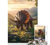 Puzzle da 1000 pezzi per adolescenti Triceratopo sulla collina della giungla Giocattolo educativo Regali di Babbo Natale segreto Gioco rompicapo Aiuta il cervello a esercitare Dimensioni 50x75cm