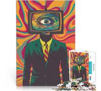 Puzzle da 1000 pezzi per adolescenti Trippy Weirdcore Retro Vecchia Televisione Giocattoli antistress Migliorare l'amore tra le coppie 52x38cm