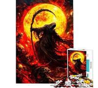 Puzzle da 1000 pezzi per adolescenti Tristo Mietitore tra le fiamme dell'inferno puzzle per adulti giocattolo decorativo da parete migliora la memoria compleanni e occasioni speciali