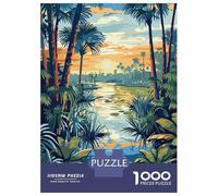 Puzzle Da 1000 Pezzi Per Adolescenti Tropical River Landscape at Sunset Puzzle Per Adulti Gioco Pratico Vacanza A Casa Passa Il Tempo Aiuta Ad Allenare Il Cervello 38x26cm/1000pcs