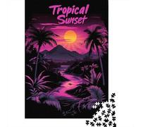 Puzzle Da 1000 Pezzi Per Adolescenti Tropical Sunset Poster-4 Puzzle Per Adolescenti Gioco Pratico Migliora La Memoria Regali Per Amici E Familiari 70x50cm/1000pcs