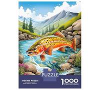 Puzzle Da 1000 Pezzi Per Adolescenti Trout Fish Fisherman Fishi Puzzle Per Adulti Giochi Rilassanti Regalo Di Compleanno Regali Per Amici E Familiari 52x38cm/1000pcs