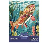 Puzzle Da 1000 Pezzi Per Adolescenti Trout in Underwater World Puzzle Per Adulti Gioco Per Famiglie Un'opera D'arte Regali Unici Per Compleanni E Occasioni Speciali 38x26cm/1000pcs