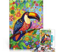 Puzzle da 1000 pezzi per adolescenti Tucano in un paradiso floreale Giochi di relax Decorazione murale Regali unici per compleanno e Natale 38x26cm