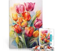 Puzzle da 1000 pezzi per adolescenti Tulipani Aiuta il cervello ad allenare i giocattoli che creano dipendenza per coltivare la pazienza grande regalo 38x26cm