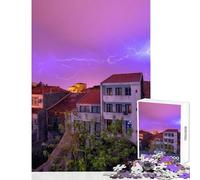 Puzzle da 1000 pezzi per adolescenti Tuono su Porto Giocattolo educativo Regalo per compleanni Giochi rilassanti Adatto per la decorazione del desktop Dimensioni 50x75cm