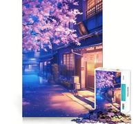 Puzzle da 1000 pezzi per adolescenti, Twilight Sakura Street, Sharp Cut Craft, gioco cognitivo divertente, gioco per il tempo libero, decorazione natalizia per la casa (38x26cm)