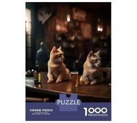 Puzzle Da 1000 Pezzi Per Adolescenti Two Cats Bar Beer Drinking Puzzle Per Adulti Giochi Divertenti Decorazione Murale Regali Unici Per Compleanno E Natale 70x50cm/1000pcs