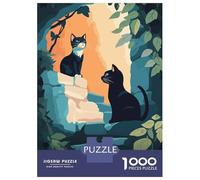 Puzzle Da 1000 Pezzi Per Adolescenti Two Cats in A Garden Puzzle Per Adulti Giochi Rilassanti Vacanza A Casa Passatempo Impegnativo Da Completare 70x50cm/1000pcs