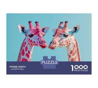 Puzzle Da 1000 Pezzi Per Adolescenti Two Giraffes with Pink And Red Spots Puzzle Per Adulti Giocattoli Antistress Analisi E Logica Regalo Di Compleanno, Regali, 38x26cm/1000pcs