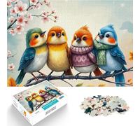 Puzzle da 1000 pezzi per adolescenti Uccelli carini sul ramo Giocattoli da gioco per regalo di famiglia Gioco educativo per compleanno e Natale 75x50cm