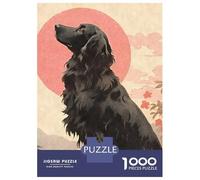 Puzzle Da 1000 Pezzi Per Adolescenti Ukiyo E Flat Coated Dog Puzzle Antistress Giocattoli Regalo Per Donne È Ideale Come Regalo 52x38cm/1000pcs