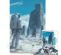 Puzzle da 1000 pezzi per adolescenti: Un astronauta solitario scopre un antico Stonehenge su un misterioso pianeta inesplorato Giocattolo decorativo da parete, per divertimento in famiglia,