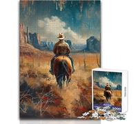 Puzzle da 1000 pezzi per adolescenti "Un cavaliere solitario nel deserto", rompicapo, giochi per famiglie, decorazione perfetta, giocattolo, decorazione da parete, dimensioni 50x75cm