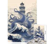 Puzzle da 1000 pezzi per adolescenti Un faro e un mostro Giocattoli antistress Regalo divertente Gioco pratico Difficile da completare Dimensioni 38x52cm