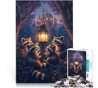Puzzle da 1000 pezzi per adolescenti Un incontro fantasy con il procione Difficile e sfidante Decorazioni e regali unici per la casa 52x38cm