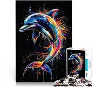 Puzzle da 1000 pezzi per adolescenti Un maestoso spruzzo di delfino arcobaleno Rompicapo Ogni pezzo è unico - Gioco divertente e stimolante per tutta la famiglia 38x26cm