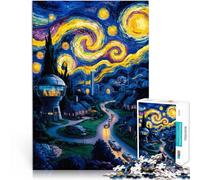 Puzzle da 1000 pezzi per adolescenti Un omaggio a Van Gogh Vacanza a casa: uccidere il tempo con poster abbinato e foglio di quiz 38x26cm