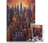 Puzzle da 1000 pezzi per adolescenti Un quartiere nello skyline di New York Gioco educativo Regali per donne Regali di Babbo Natale segreto Dimensioni 50x75cm