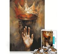 Puzzle da 1000 pezzi per adolescenti: un ragazzo che si protende verso la corona e la mano del re un gioco rilassante una sfida impegnativa compleanni e occasioni speciali 38x26cm
