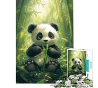 Puzzle da 1000 pezzi per adolescenti un simpatico panda che mangia bambù nella foresta Gioco pratico che stimola l'intelligenza e crea dipendenza Un'ottima idea regalo per donne (dimensioni 50x75cm)
