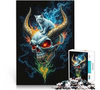 Puzzle da 1000 pezzi per adolescenti Un teschio minaccioso Giocattoli di gioco impegnativi Attività divertenti a casa, regali di compleanno, regali di viaggio, 38x26cm