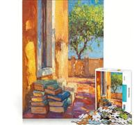 Puzzle da 1000 pezzi per adolescenti Un tranquillo pomeriggio con i libri, gioco pratico, assemblaggio di modelli, compleanno e Natale 38x26cm