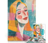 Puzzle da 1000 pezzi per adolescenti "Una donna bionda felice", gioco pratico, divertente e spiritoso, regalo per amici e familiari 38x52cm