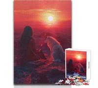 Puzzle da 1000 pezzi per adolescenti "Una donna con il suo lupo", gioco stimolante, giocattoli, decorazione da parete, regalo per compleanni, dimensioni 38x26cm
