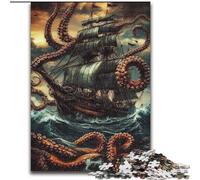 Puzzle da 1000 pezzi per adolescenti "Una nave impigliata nei tentacoli", per 14+ anni, gioco impegnativo come regalo per tutta la famiglia e gli amici (dimensioni 50x75cm)
