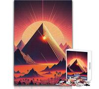 Puzzle da 1000 pezzi per adolescenti Una piramide nella sabbia al neon Bellissimo gioco di design Migliora la memoria Regalo per compleanni Dimensioni 38x52cm