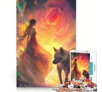Puzzle da 1000 pezzi per adolescenti: una ragazza e una iena che camminano insieme Gioco pratico, per divertimento in famiglia, ideale come decorazione da scrivania 38x52cm
