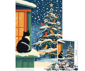 Puzzle da 1000 pezzi per adolescenti una scena di felicità natalizia gioco impossibile sfida difficile giocattolo decorativo per la casa impegnativo da completare (38x52cm)