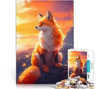 Puzzle da 1000 pezzi per adolescenti Una volpe che si gode il panorama Assemblaggio del modello Regalo di compleanno, regali, arte murale 38x26cm