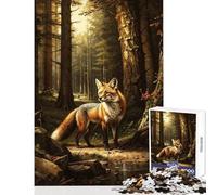 Puzzle da 1000 pezzi per adolescenti "Una volpe nella foresta" decorazione per la casa giocattoli regalo per compleanni giochi educativi attività divertenti a casa (dimensioni 38x26cm)