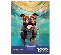 Puzzle Da 1000 Pezzi Per Adolescenti Underwater Pitbull Puzzle Per Adolescenti Giochi Rilassanti Corsa Di Velocità Manuale Aiuta Ad Allenare Il Cervello 52x38cm/1000pcs