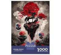 Puzzle Da 1000 Pezzi Per Adolescenti Unicorn on Floating Island with Red Moon Puzzle Per Adolescenti Gioco Pratico Un'opera D'arte Regali Unici Per Compleanno E Natale 52x38cm/1000pcs