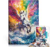 Puzzle da 1000 pezzi per adolescenti Unicorno arcobaleno Gioco impegnativo e gioco in famiglia Migliorare l'amore tra le coppie 75x50cm