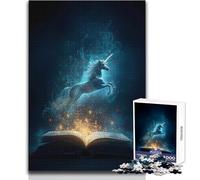 Puzzle da 1000 pezzi per adolescenti Unicorno che emerge dal libro Bellissimo gioco di design Migliora la memoria Regalo di compleanno Dimensioni 38x52cm