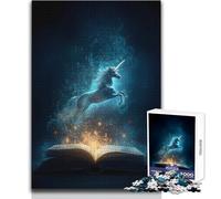 Puzzle da 1000 pezzi per adolescenti Unicorno che emerge dal libro Gioco di sfida unico ma divertente e umoristico Opera d'arte regalo Dimensioni 50x75cm